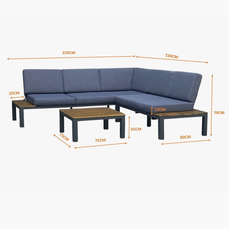 2522158 SADO LOUNGE SET 3PCS WITH  DARK CUSHION