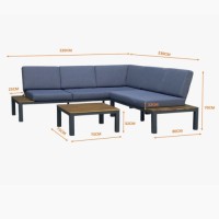 2522158 SADO LOUNGE SET 3PCS WITH  DARK CUSHION