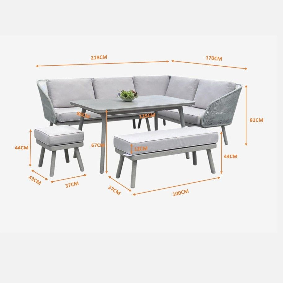 2523162 DOWIN CORNER DINING SET 5PCS