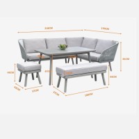 2523162 DOWIN CORNER DINING SET 5PCS